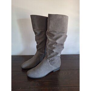 Style & Co Gray Kelimae Scrunched Riding Boots/NWOB, Sz. 8.5M